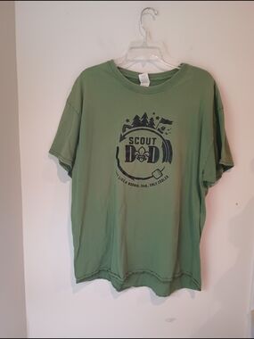 Gildan Scout Dad T-Shirt Mens XL Green Graphic Tee Boy Scouts Camping